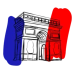 arc triomphe vector illustration arc noir bleu rouge blanc france drapeau paris carte postale