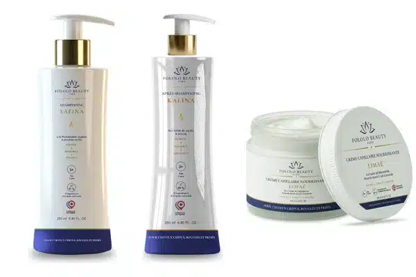 Coffret Le Rituel complet Fololo Beauty : shampooing Safina, après-shampooing Kalina et crème Limaé